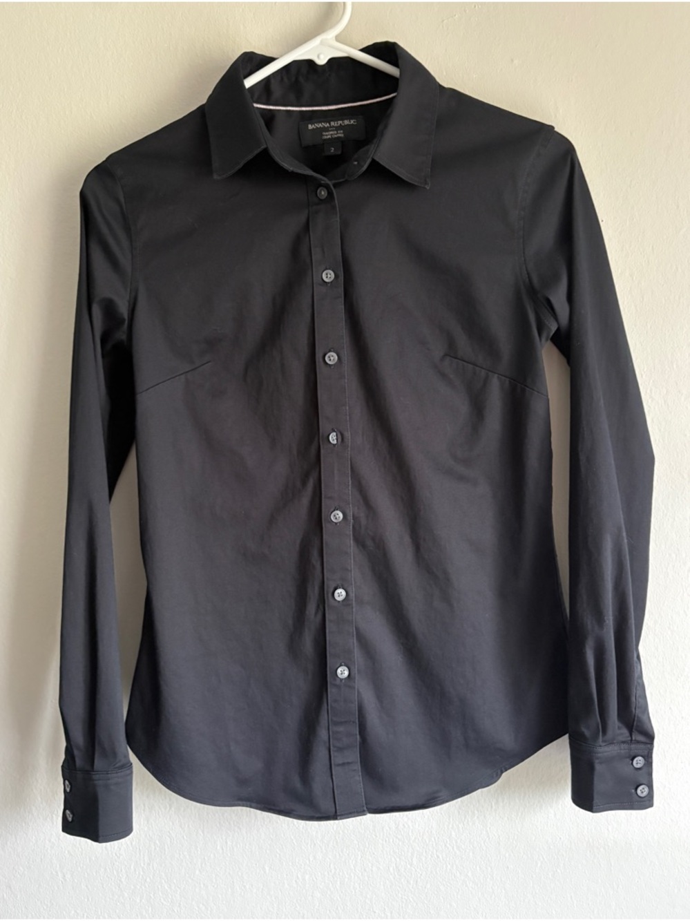 Banana Republic Black Tailored Fit Button Down Shirt